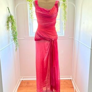 Elegant Pink Fairycore Evening Gown